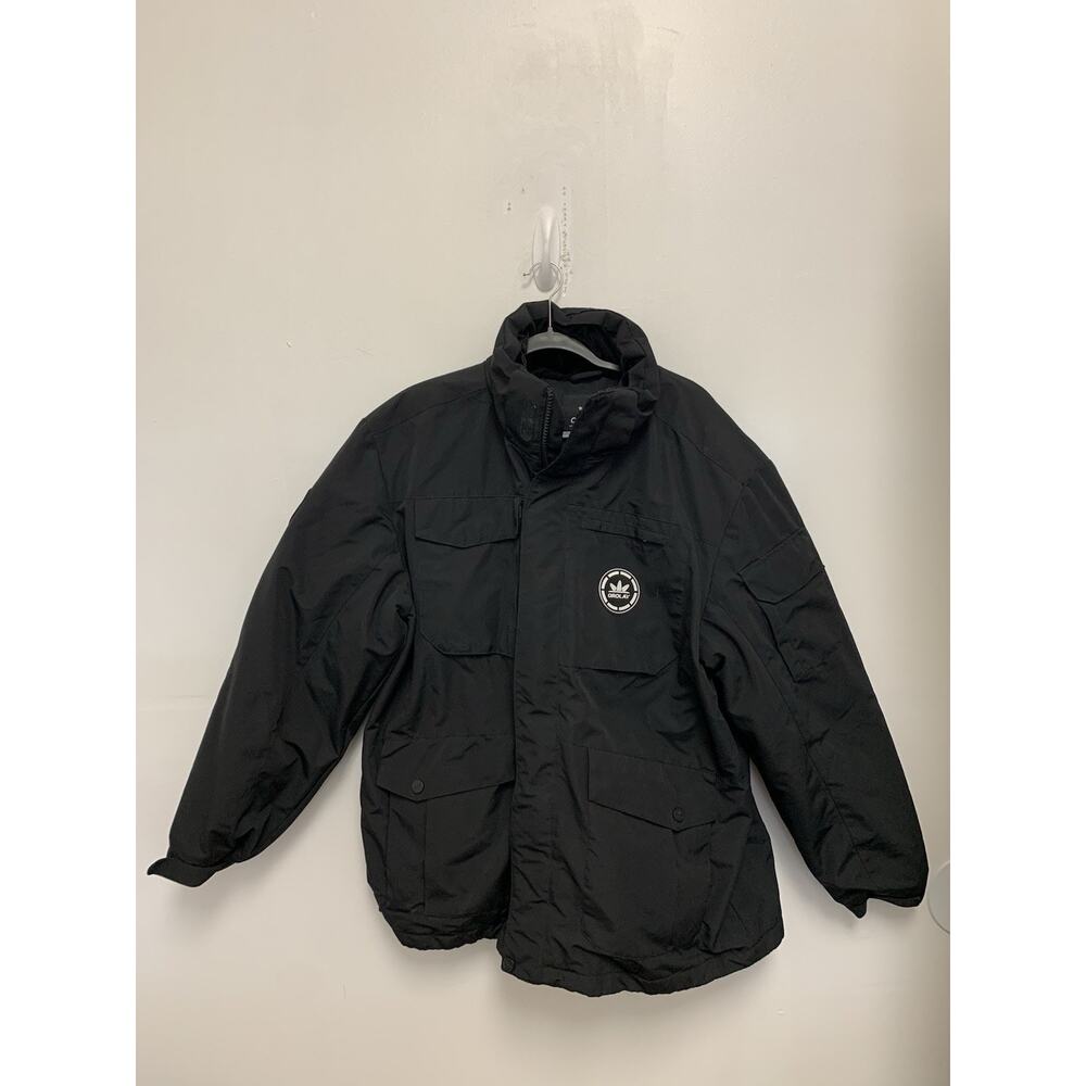OROLAY Men’s down coat jacket parka hooded puffer insulated warm black Sz L